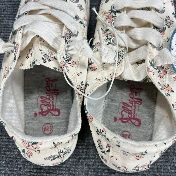 Jellypop Womens Sneakers Size 5.5 Off White Floral Canvas Slip On Shoes Comfort - Picture 10 of 10